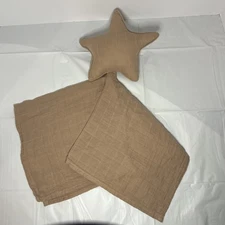 Mushie Star Security Blanket | Baby Lovey | 100% Organic Muslin Cotton (Natural)