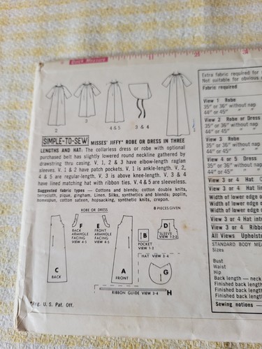 Vintage 60s Simplicity Sewing Pattern 7138 Beach Dress, Robe SZ SM 10-12 FF - Picture 6 of 7