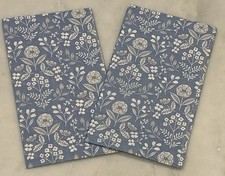 TWO Blue Gray White Floral Paper Luncheon Napkins Decoupage 15.5 x 13 in Open