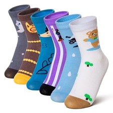 Kids Girls Boys Cotton Crew Socks Funny Crazy Novelty 5-8 Years Cat/Bear/Dog