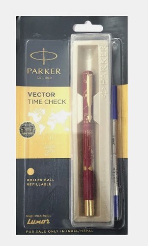 @Parker Vector Timecheck Gold Trim Roller Ball Pen K948