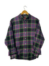 Supreme Long Sleeve Shirt S Cotton Green Check