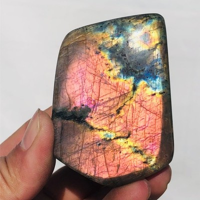180g Natural Purple Glitter Labradorite Quartz Crystal Rough Rock Mineral