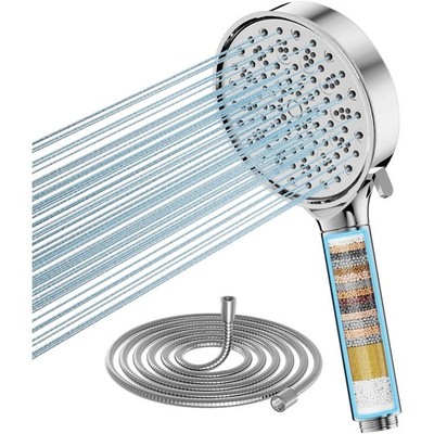 Duschkopf Wasser sparen Hochdruck Regen Massage Filter 6 Strahlarten