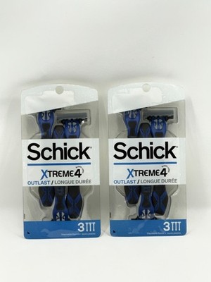 Schick Xtreme 4 Outlast 4-Blade Disposable Razors Men 3 Pack    (Lot of 2)