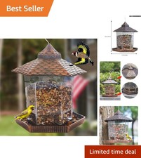 Hanging Red Copper Bird Feeder for Gardens - Attract Wild Birds Effortlessly