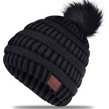 Wireless Music Beanie Women Beanie Girls Hat Over Ear Headset Sports Stereo H...