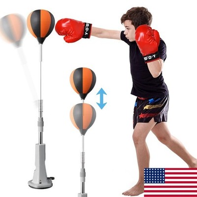 Punching Bag with Stand & Reflex Ball:Adjustable Boxing Bag for Home Gym Fitness