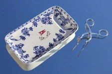 WHITE STAR LINE RMS OLYMPIC TITANIC ERA 2ND CLASS ASPARAGUS DISH & TONGS