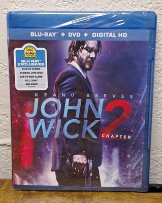 John Wick: Chapter 2 (Blu-ray/DVD, 2017) Keanu Reeves NEW SEALED