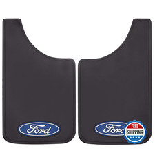 Plasticolor Ford Oval Logo Mud Guards 11x19 Set of 2 Black for Trucks SUVs
