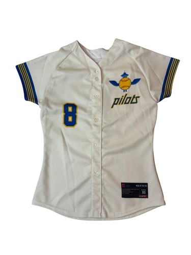 Maglia da baseball Seattle Pilots manica corta. Avorio con strisce blu/gialle - Foto 2 di 10