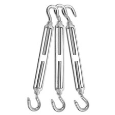 3pcs M12 Hook Hook Turnbuckle 304 Stainless Steel Wire Rope Tension Cable
