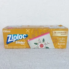 Ziploc Christmas Holiday Limited Edition WINTER Storage 16 Quart Freezer Bags