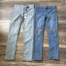 Lot Of 2 Pair of Girls Jean Jeggings Size 8 One New with Tag and One Used
