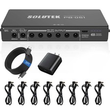 Solutek Rechargeable Guitar Pedal Power Supply | 12800 High-Current 2000mA 9V...