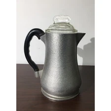 1950s Guardian Service Textured Aluminum Pitcher w/ Glass Lid