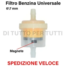FILTRO BENZINA CARBURANTE 6mm/7mm UNIVERSALE MOTO MAGNETICO SCOOTER AUTO BARCA