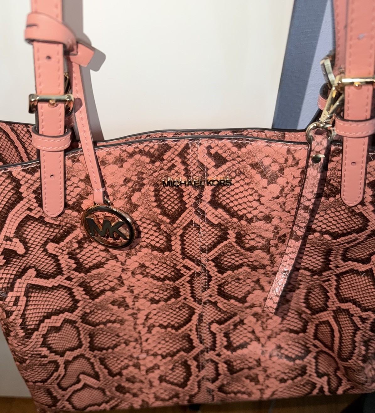 Michael Kors Python Lenox Tote Leather Handbag La… - image 9