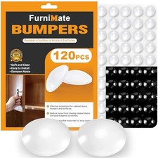 Cabinet Door Bumper, Cabinet Bumpers Clear 120PCS, Round 100 Clear 20 Black