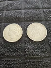 Two 90% Silver Peace Dollars. 1923 & 1924. Both Circulated but very readable