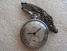 Orologio da tasca vintage MOLNIJA Chk-6, SOVIETICO/URSS, RUSSIA 1955