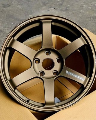 18x9.5 RAYS VOLK RACING TE37 Style Wheels 5x114.3 Matte Bronze 6-Spoke Rims 1PC