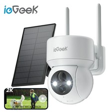 ieGeek Wireless Outdoor Solar Security Camera 2K 360° Home Wifi PTZ CCTV System