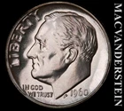 1960 Silver Roosevelt Dime - Choice Gem Proof  Lustrous  No Reserve  #L3718