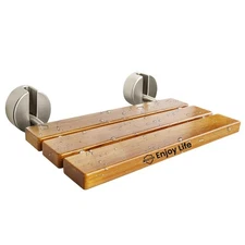 20 Inchs Teak Folding Shower Seat Wall Mounted, Fold down Shower Seat for inside