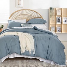 weigelia Dusty Blue Comforter Set 7 Pieces Queen Queen,