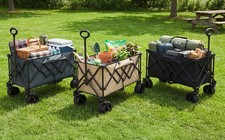 Folding Trolley Trolly  4 With Wide Wheels  Wagon Portable Camping Cart