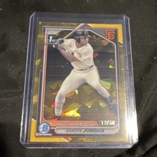 Topps Bowman Chrome Draft Sapphire Dakota Jordan Gold /50 Giants