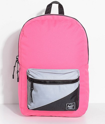 WOMENS GIRLS Herschel Supply Co. Settlement Neon Pink Reflective 17L Backpack  - Picture 1 of 6