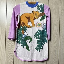 Vintage 90s Disney Lion King Simba Girls Sleep Shirt Nightgown Dress Size 10