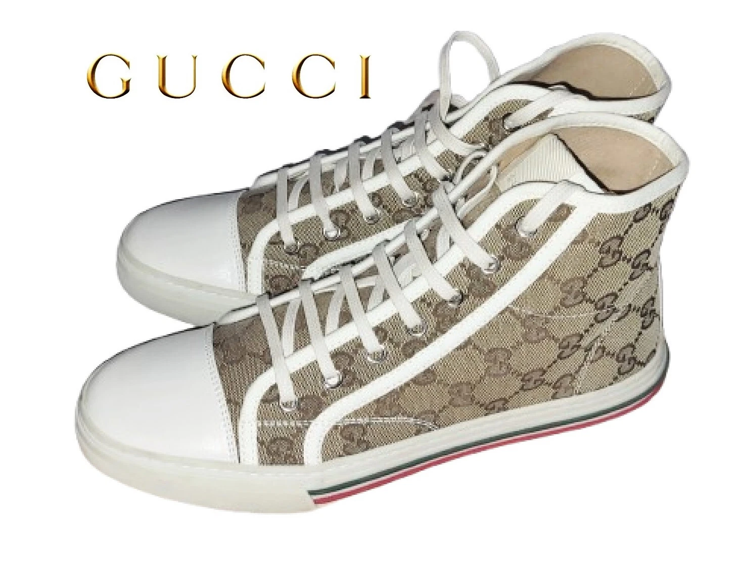 GUCCI ~ Baskets montantes Monogram GG Californie ~ États Unis : 9,5 ; UE : 39,5 * AUTHENTIQUES