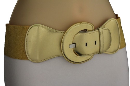 New Women Fashion Belt Hip High Waist Stretch Gold Big Buckle Plus Size M L XL - Picture 6 of 12