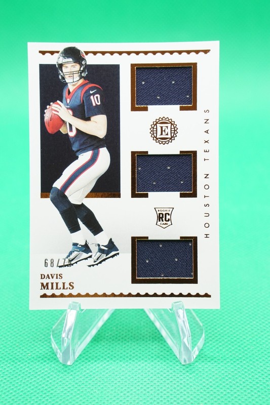 2021 Encased Rookie Triple Memorabilia SP /75 #23 Davis Mills Houston Texans BG6
