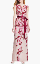 Adrianna Papell Floral Cascading Column Gown (size 8)