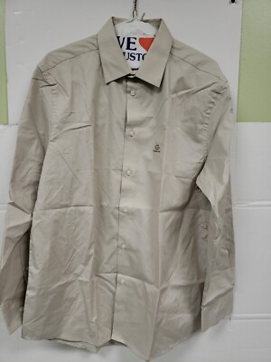 David Taylor Mens Classic Fit Light Beige Dress Shirt Sz M 15-15 1/2 34/35 NWT