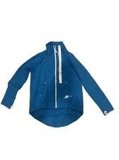 Nike Tech Fleece Moto Cape Jacket  Blue 642688-413 Womens Size Medium 
