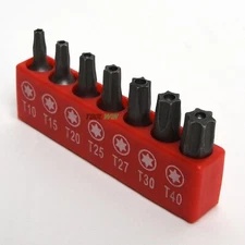 7pc. Security Torx Bit Set Tamper Proof T40 T30 T27 T25 T20 T15 T10 6 Point Star