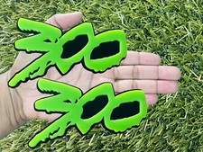 300 Drip Car Emblem Badges Custom Racing Aggressive Numbers Lime Green On Black