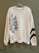 free people movement all star buti logo pullover XS ivory/black combo
