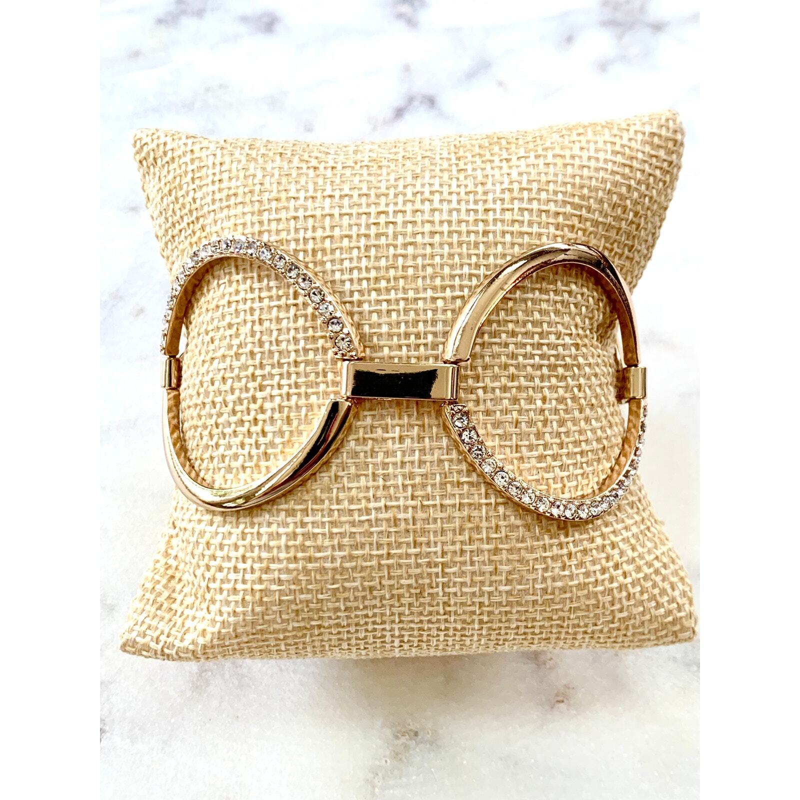 Guess Gold Plated Crystal Basic Circle Link Brace… - image 2