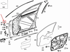 Mercedes-Benz S W222 Front Left Upper Door Hinge A2227200537