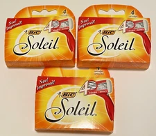 3 Packs of Bic Soleil 4 Blades Cartridges - Total 12 Cartridges - For Women