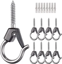 Wall Mount Ceiling Hooks with Safety Buckle - Plant Hanger Hooks - Outdoor Hangi