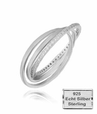 Dreierring Ring 925er Silber 925 Zirkonia Schmuck Geschenke Damen Silberringe 💎