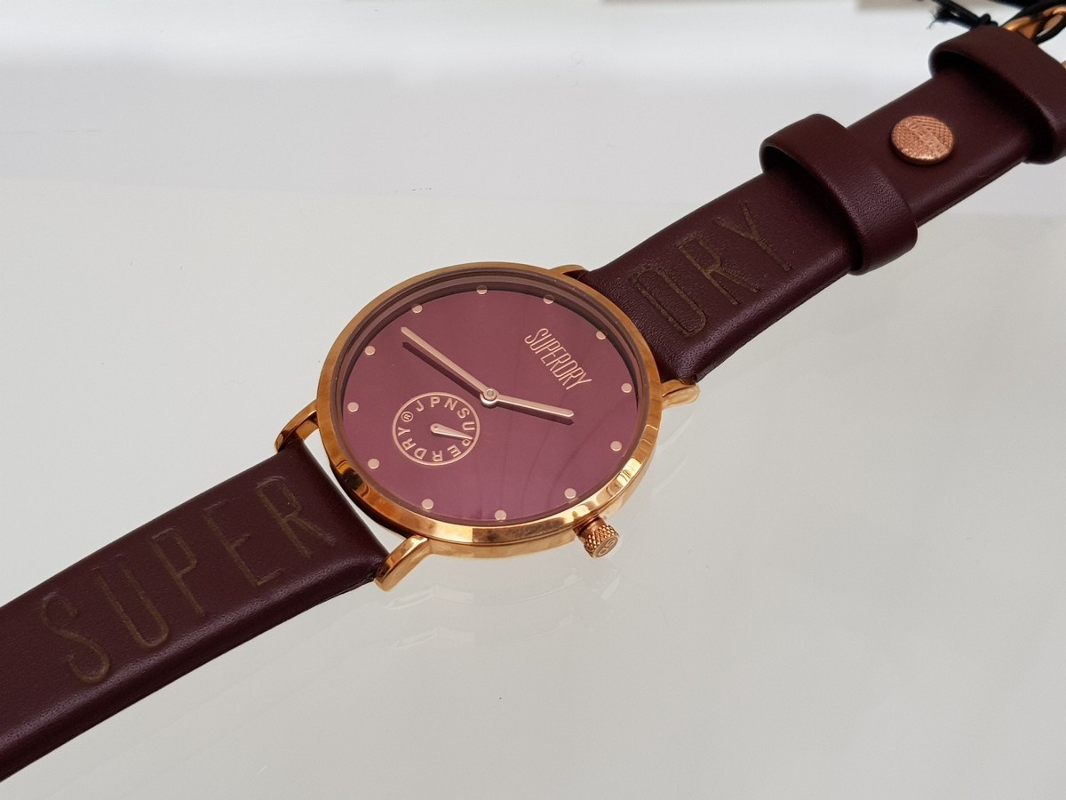 Montre Homme Superdry - Cadran 55 Mm - Bracelet Cuir Marron - Quartz - Étanche 50 M